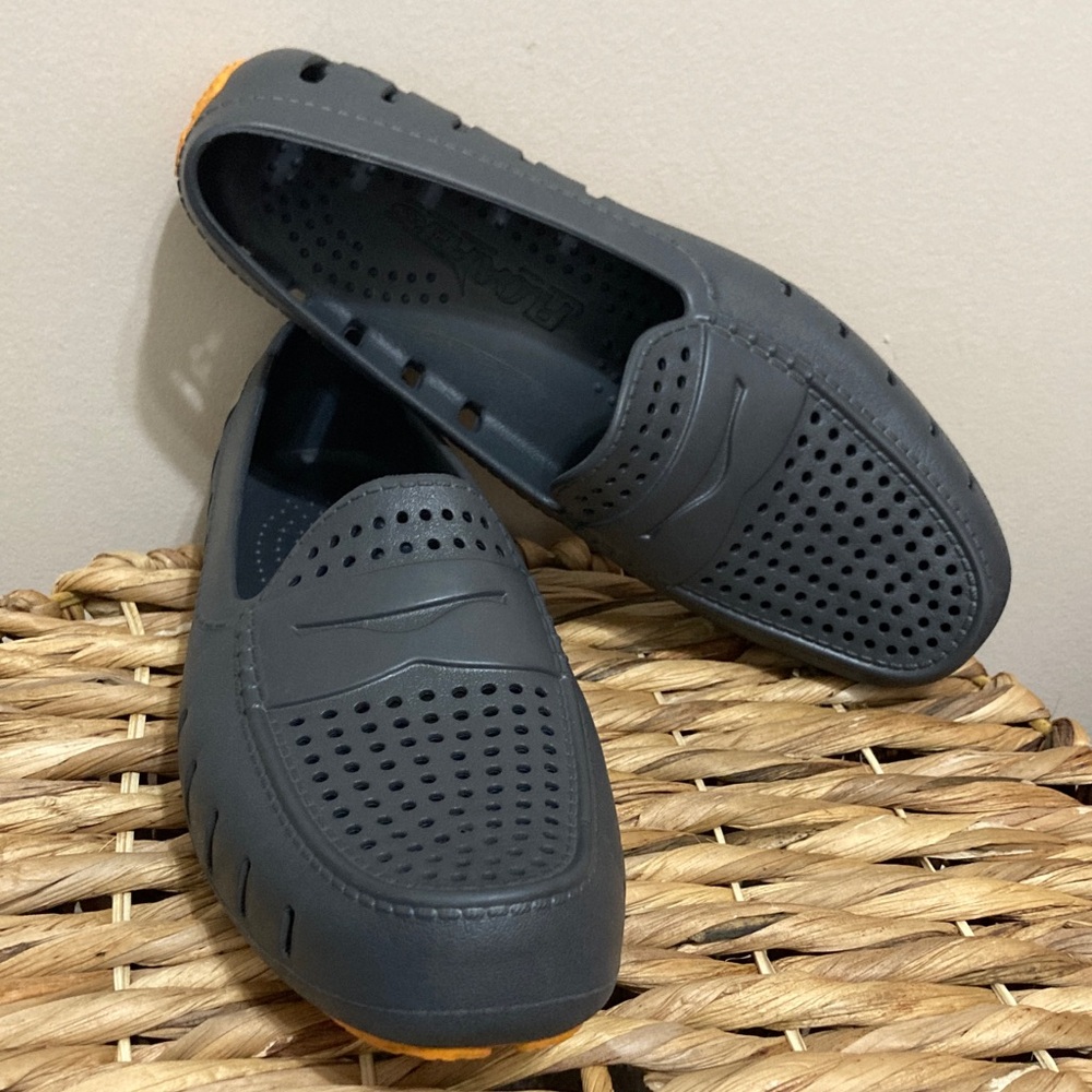 Floaters Gray/Orange Perforated Loafers! Country Club Driver Water Boat Shoes💥 - Picture 2 of 12